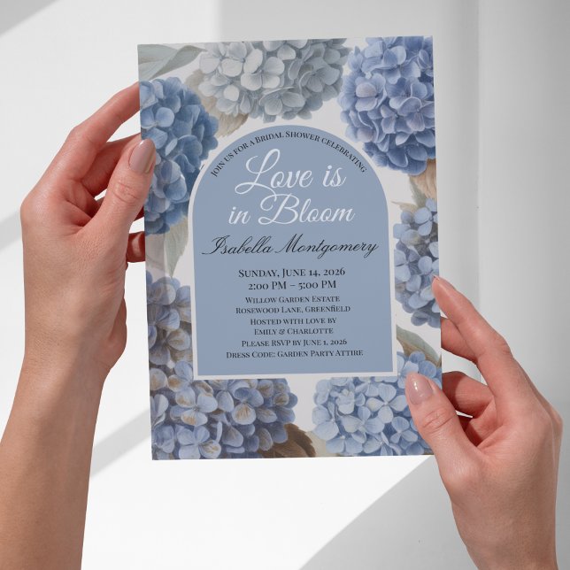Invitación Love Is in Bloom Classic Blue Hydrangea (Love Is in Bloom Classic Blue Hydrangea Invitations
)