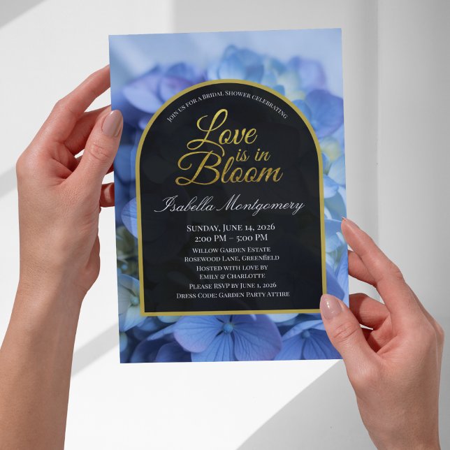 Invitación Love Is in Bloom Delicate Blue Hydrangea (Love Is in Bloom Delicate Blue Hydrangea Invitations
)