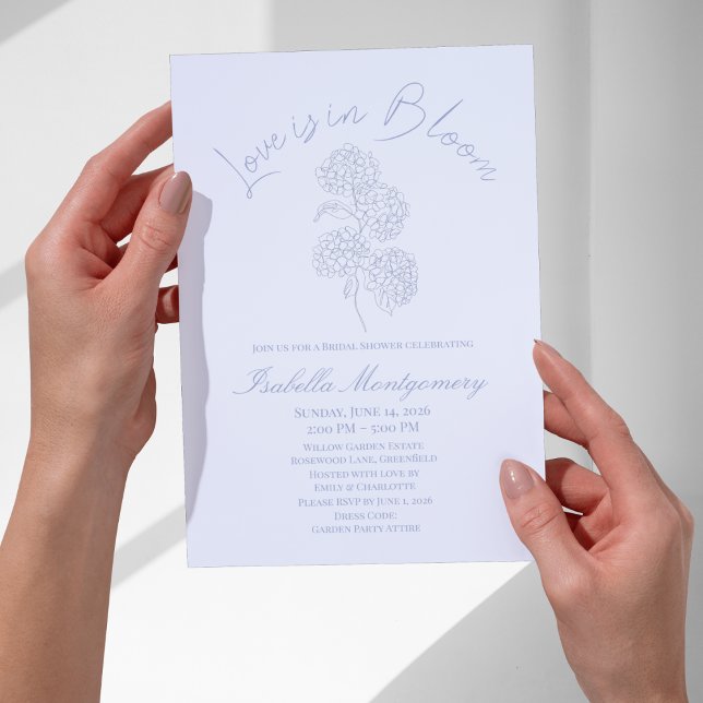 Invitación Love Is in Bloom Soft Line Art Hydrangea (Love Is in Bloom Soft Line Art Hydrangea Invitations
)