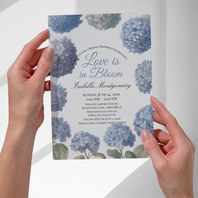 Invitación Love Is in Bloom Timeless Hydrangea (Love Is in Bloom Timeless Hydrangea Invitations)
