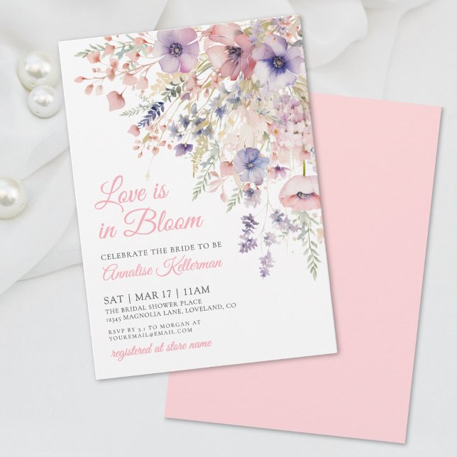 Invitación Love Is In Bloom Wildflower Floral Bridal Shower (Love Is In Bloom Wildflower Floral Bridal Shower Invitation)
