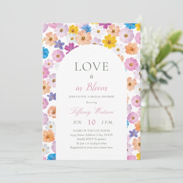 Invitación Love is in Bloom Wildflower Garden Bridal Shower (Anverso de pie)