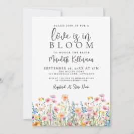 Invitación Love Is In Bloom Wildflowers Bridal Shower