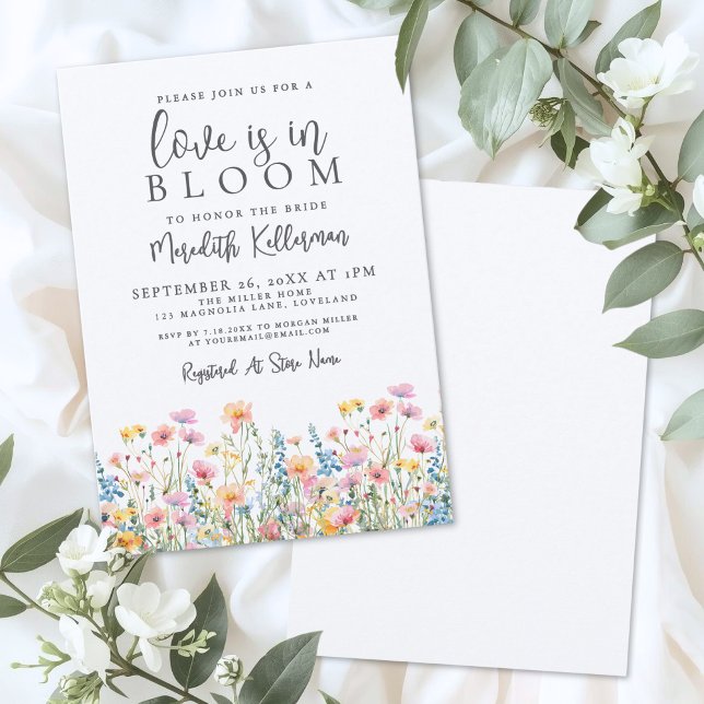 Invitación Love Is In Bloom Wildflowers Bridal Shower (Love Is In Bloom Wildflowers Bridal Shower Invitation)