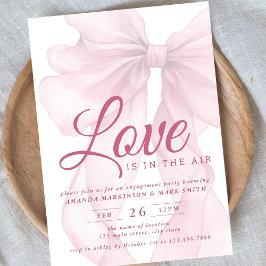 Invitación Love Is In The Air Bow Mauve Engagement Party