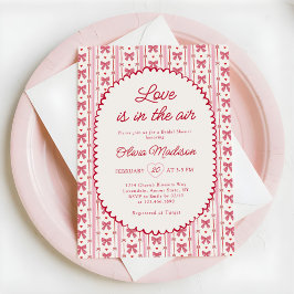 Invitación Love Is In The Air Valentine Bow Bridal Shower