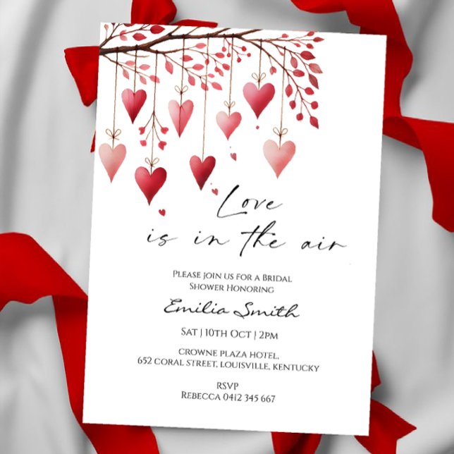 Invitación  Love is in the air valentine's bridal shower   (Subido por el creador)
