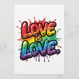 Invitación Love Is Love - Rainbow Pride Quote Art