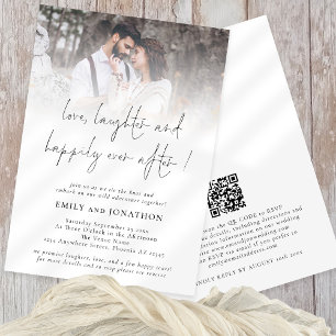 Invitación Love Laughter Siempre Después De Que QR Photo Boda