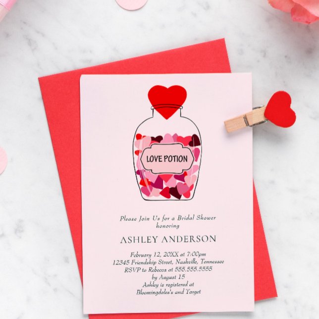 Invitación Love Potion Valentine Theme Bridal Shower (Subido por el creador)