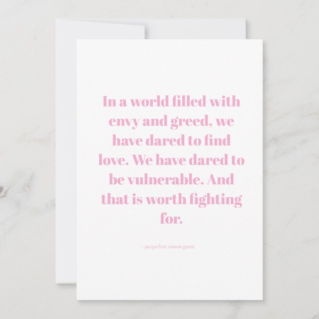 Invitación Love quote (Anverso)