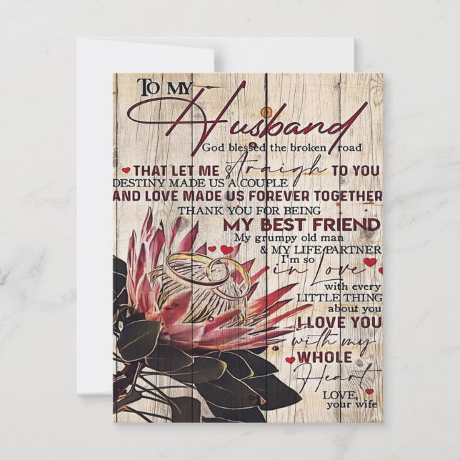 Invitación Love Quotes To My Husband, Home Decor (Anverso)