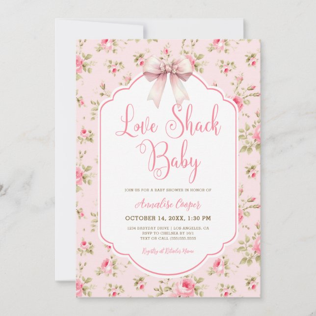 Invitación Love Shack Baby Baby Shower (Anverso)