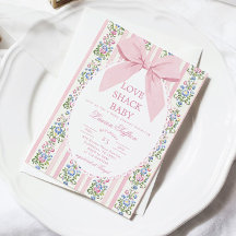 Love Shack Baby Pink Bow Floral Baby Shower