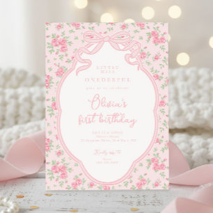 Invitación Love Shack Bow Little Miss Onederful Cumpleaños 1