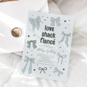 Invitación Love Shack Fiance Blue Bow Bridal Shower