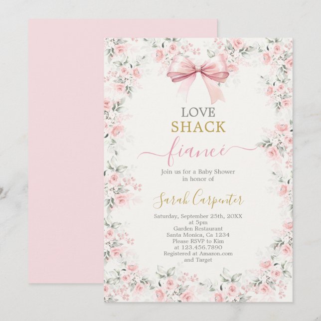 Invitación Love Shack Fiancé Bridal Shower (Anverso / Reverso)