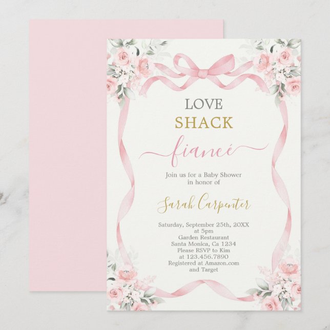 Invitación Love Shack Fiancé Bridal Shower (Anverso / Reverso)