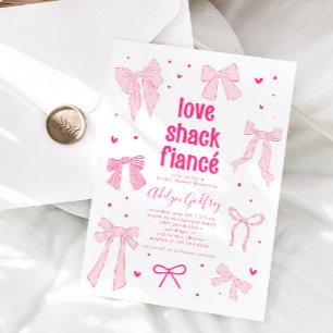 Invitación Love Shack Fiance Pink Bow Bridal Shower