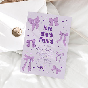 Invitación Love Shack Fiance Purple Bow Brillante