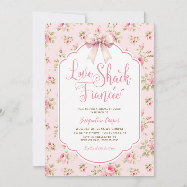 Invitación Love Shack Fiancee Bridal Shower (Anverso)