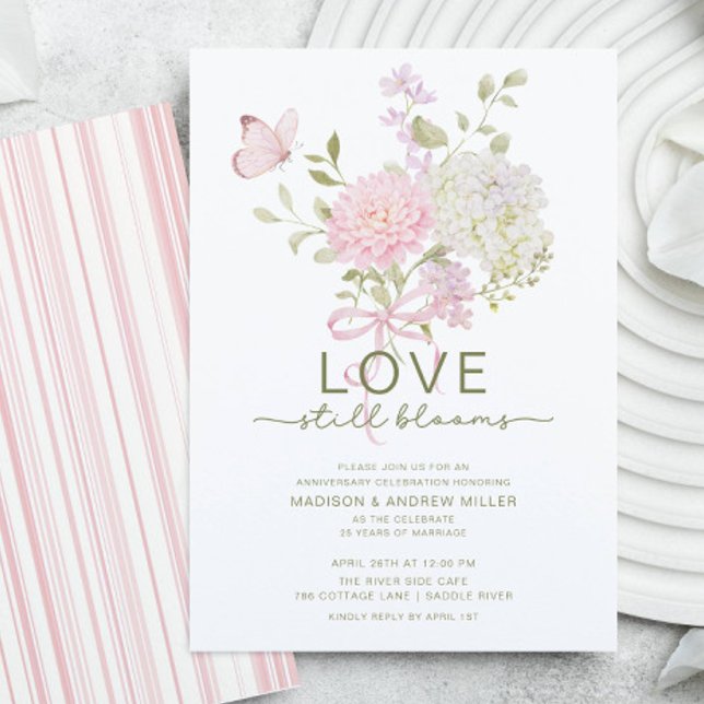 Invitación Love Still Blooms Anniversary Invitation (Subido por el creador)