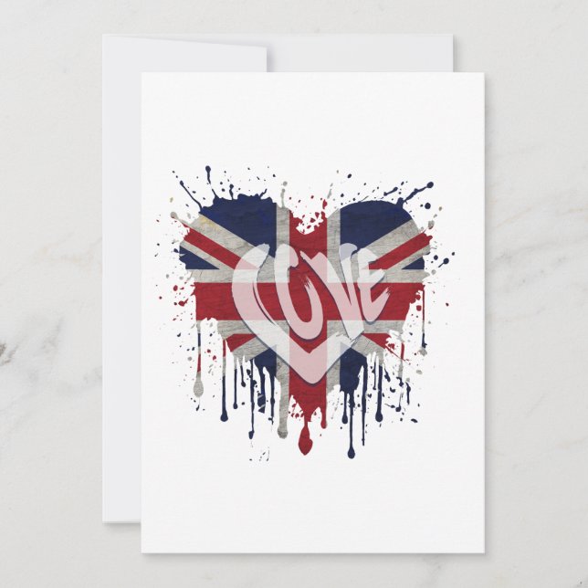 Invitación Love United Kingdom Flag (Anverso)