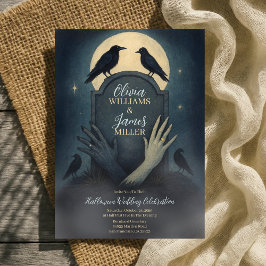 Invitación Love Zombie Graveyard Gothic Halloween Boda