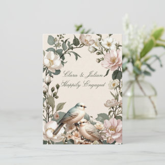 Invitación LoveBird Floral Engagement Party Invitation