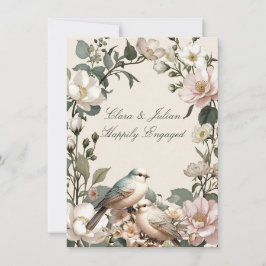 Invitación LoveBird Floral Engagement Party Invitation