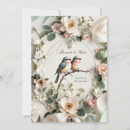 Invitación LoveBird Floral Engagement Party Invitation