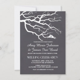 Invitación Lovebirds: boda en pizarra con invitados a lovebir