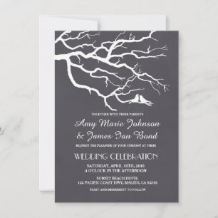 Invitación Lovebirds: boda en pizarra con invitados a lovebir