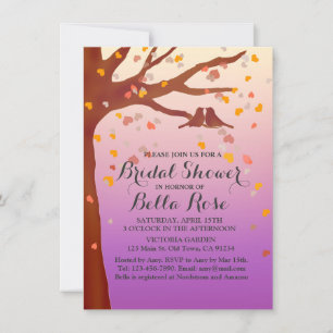 Invitación Lovebirds corazón de roble duelo de novia amor1