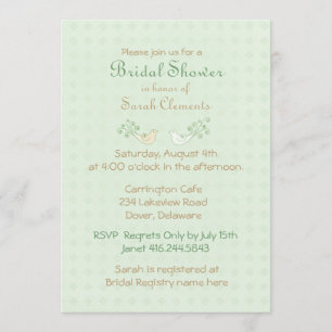 Invitación Lovebirds Mint Boda Bridal Shower