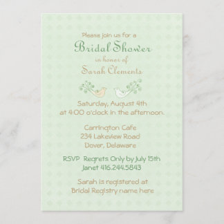 Invitación Lovebirds Mint Boda Bridal Shower