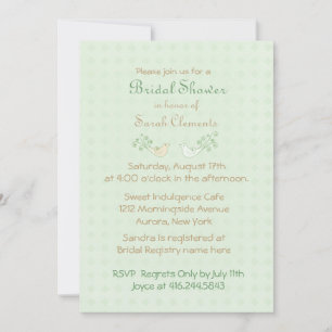 Invitación Lovebirds Mint Boda Bridal Shower