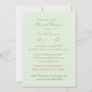 Invitación Lovebirds Mint Boda Bridal Shower