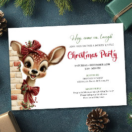 Invitación Lovely baby deer Christmas kids celebration
