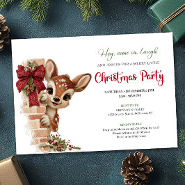 Invitación Lovely Baby Deer Watercolor Funny Cartoon Holiday
