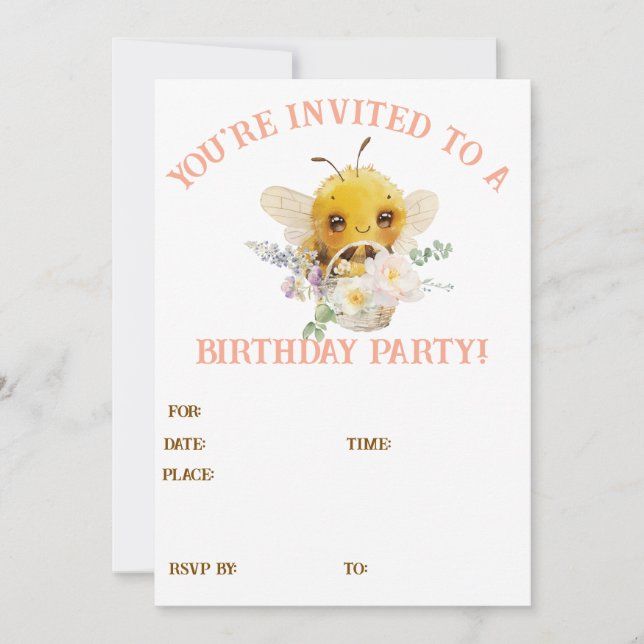 Invitación Lovely Bee (Anverso)