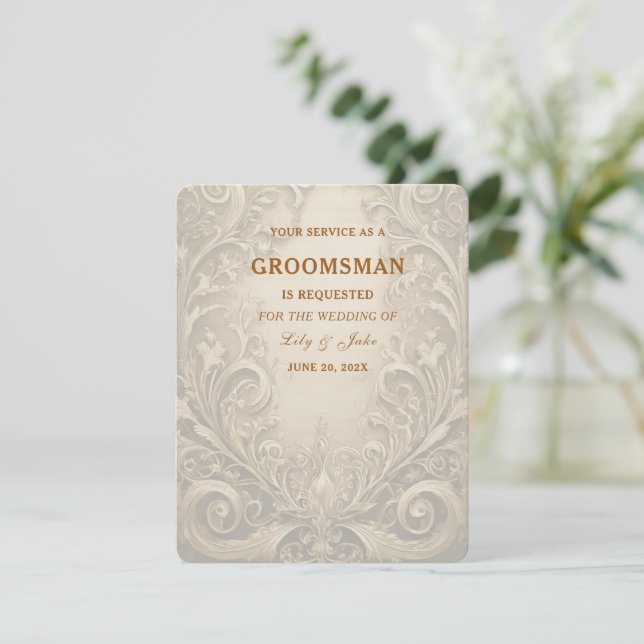 Invitación Lovely Groomsman (Anverso de pie)