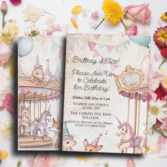 Invitación Lovely Journal Page w Animals 2º Fiesta de cumplea (Subido por el creador)