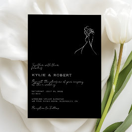 Invitación Lovely Modern Drawing Romantic Wedding