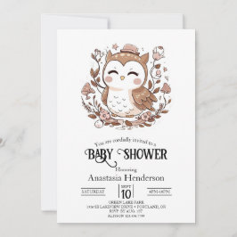 Invitación Lovely Mystical Owl Baby Shower