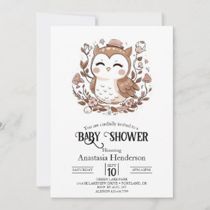 Invitación Lovely Mystical Owl Baby Shower