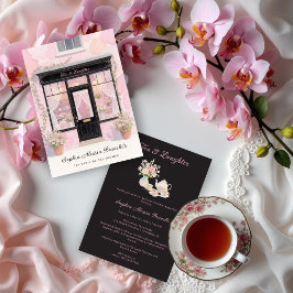 Invitación Lovely Pink Vintage Tea Party Bridal Shower 