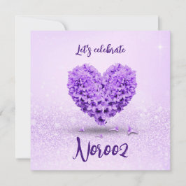 Invitación Lovely Purple Hyacinth Happy Norooz Heart Bouquet