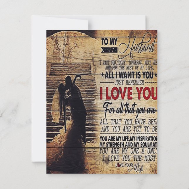 Invitación Lovely Quotes To My Husband | Husband Present (Anverso)