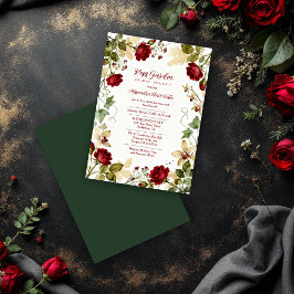Invitación Lovely Red Roses Garden-Inspired Bridal Brunch
